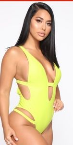 Fashion Nova Swimsuit Lime Green